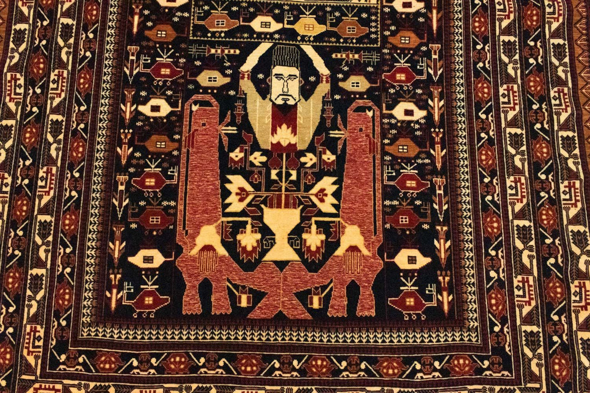 Alfombra afgana - 196 x 122 cm - azul