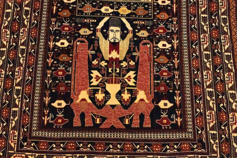 Alfombra afgana - 196 x 122 cm - azul