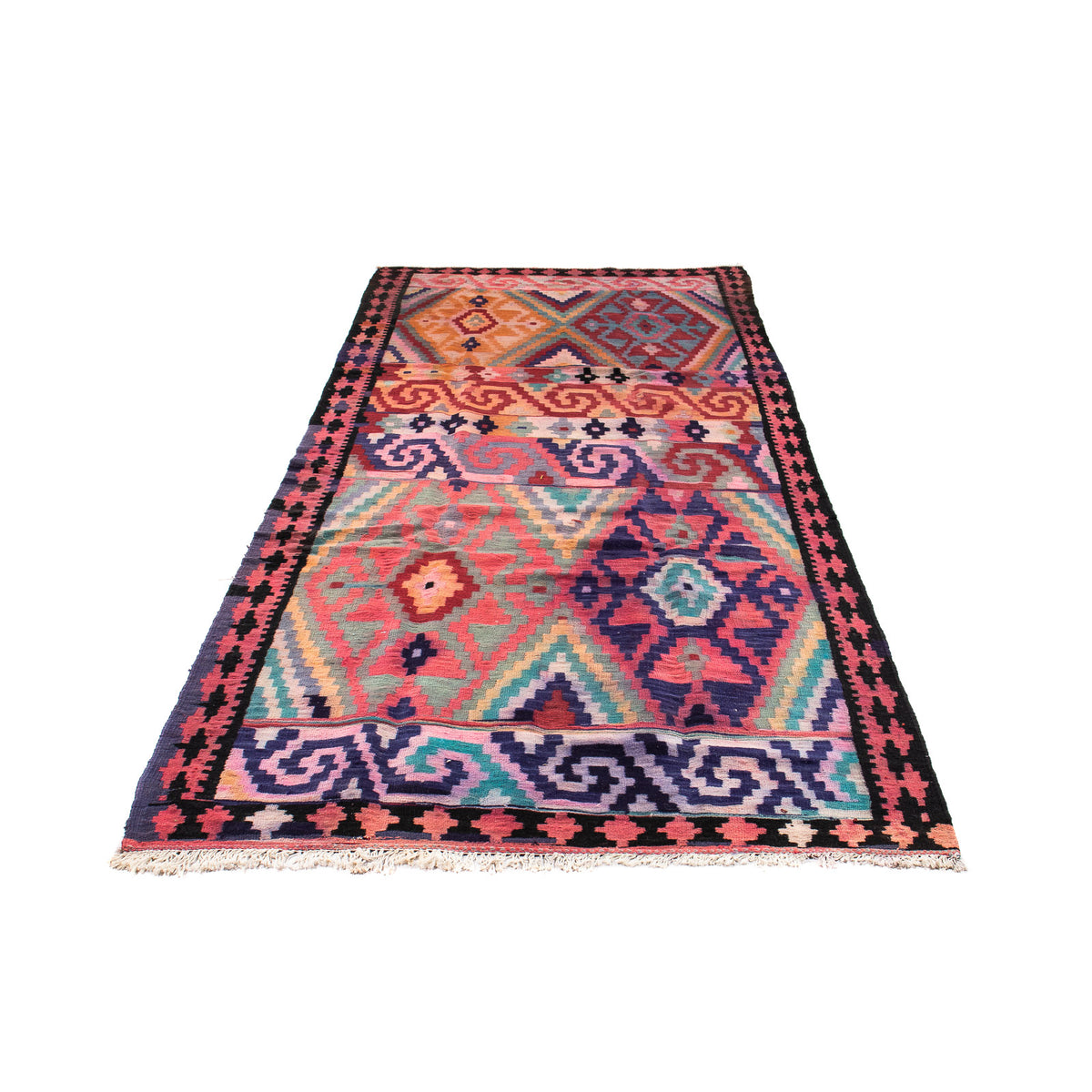 Alfombra de pasillo Alfombra Kelim - Antigua - 330 x 135 cm - multicolor