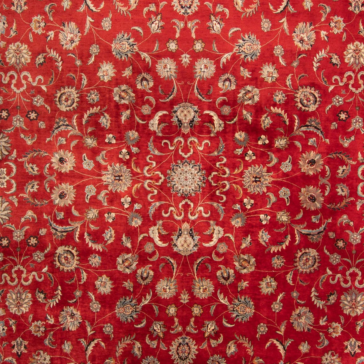 Alfombra oriental - Tabriz - 363 x 280 cm - rojo oscuro