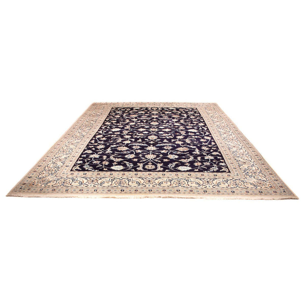 Alfombra Persa - Nain - Real - 383 x 286 cm - azul oscuro