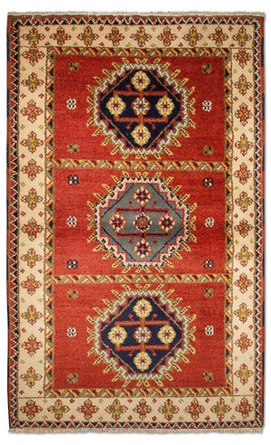 Alfombra oriental - 153 x 93 cm - rojo