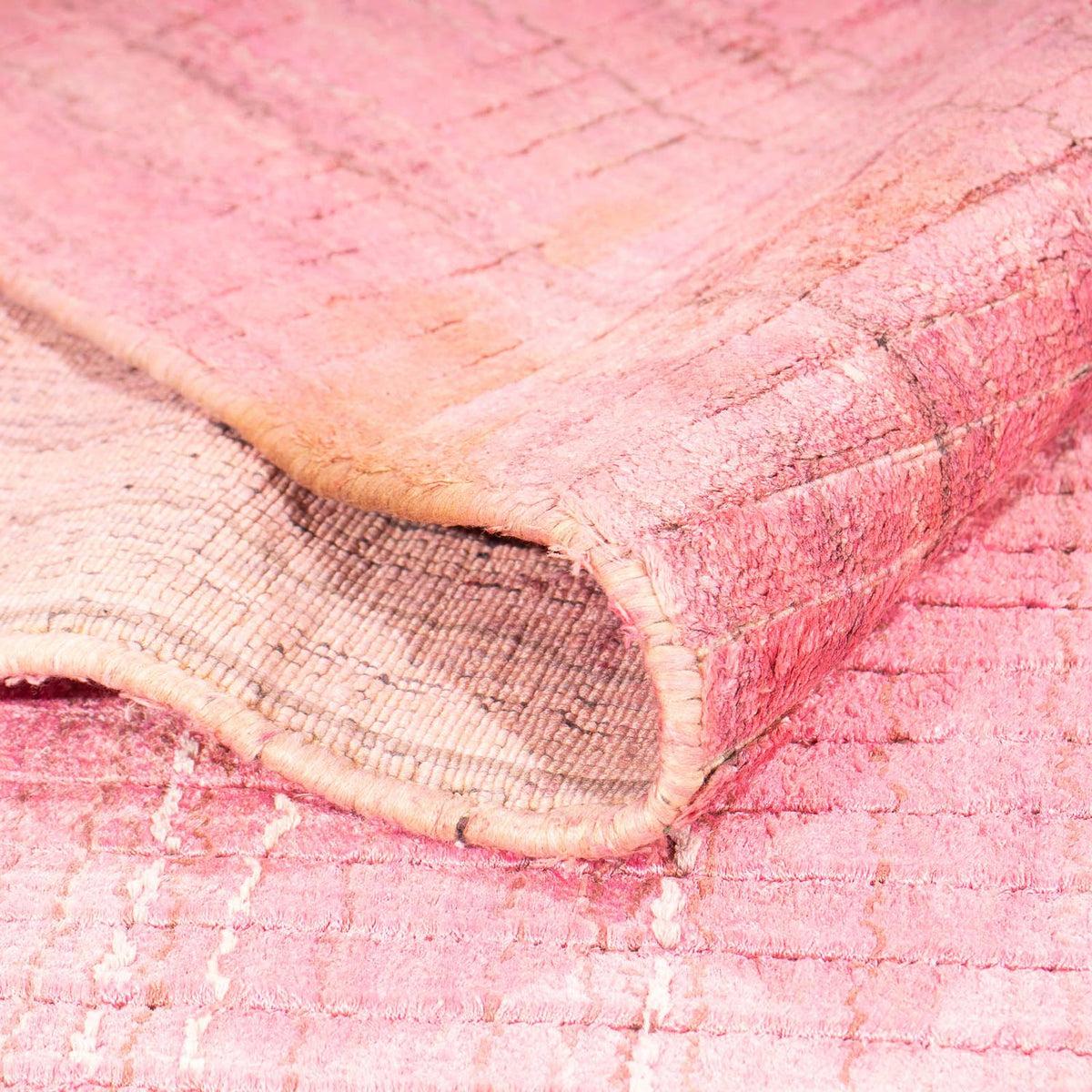 Alfombra de viscosa - 306 x 230 cm - rosa
