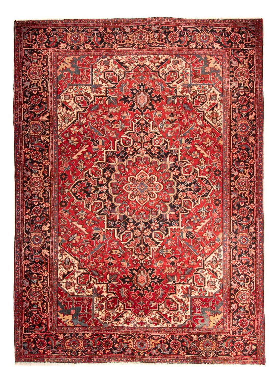 Alfombra persa - Nómada - 360 x 277 cm - rojo oscuro