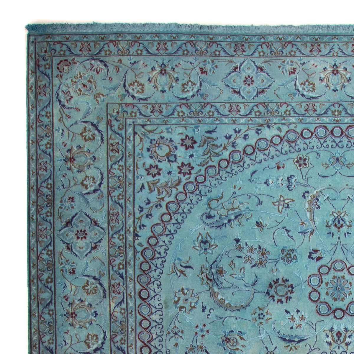 Alfombra Persa - Nain - Real - 350 x 250 cm - azul claro