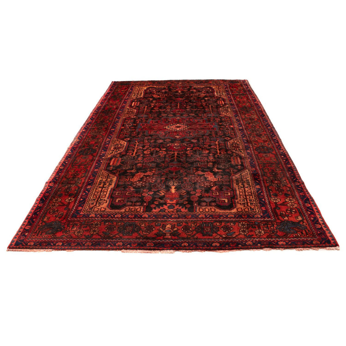 Alfombra persa - Nómada - 348 x 185 cm - rojo oscuro