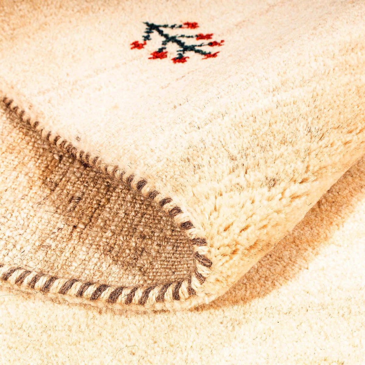 Alfombra Gabbeh - Loribaft Persa - 199 x 141 cm - beige claro