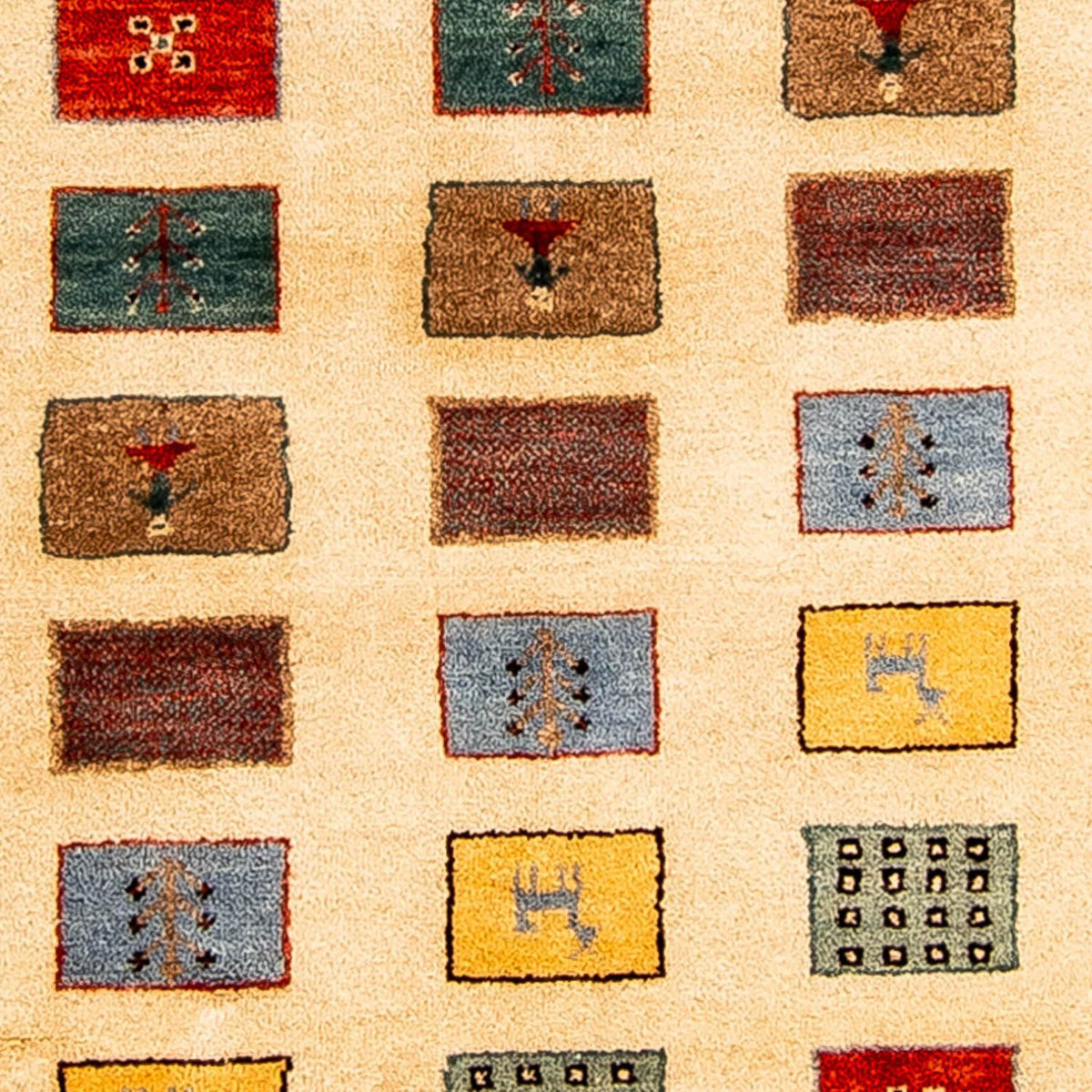 Alfombra Gabbeh - Loribaft Persa - 197 x 144 cm - marrón claro