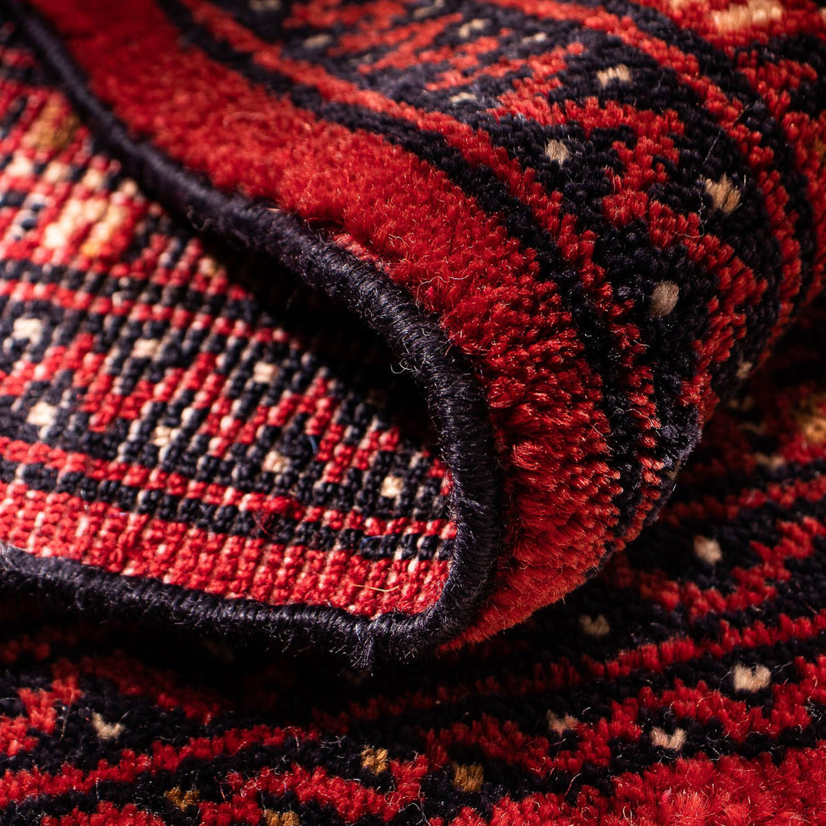 Alfombra Turkaman - 88 x 67 cm - rojo oscuro