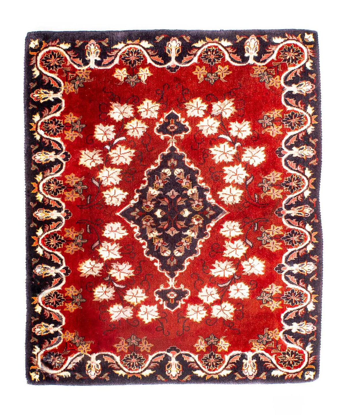 Alfombra persa - Keshan cuadrado - 97 x 77 cm - rojo oscuro