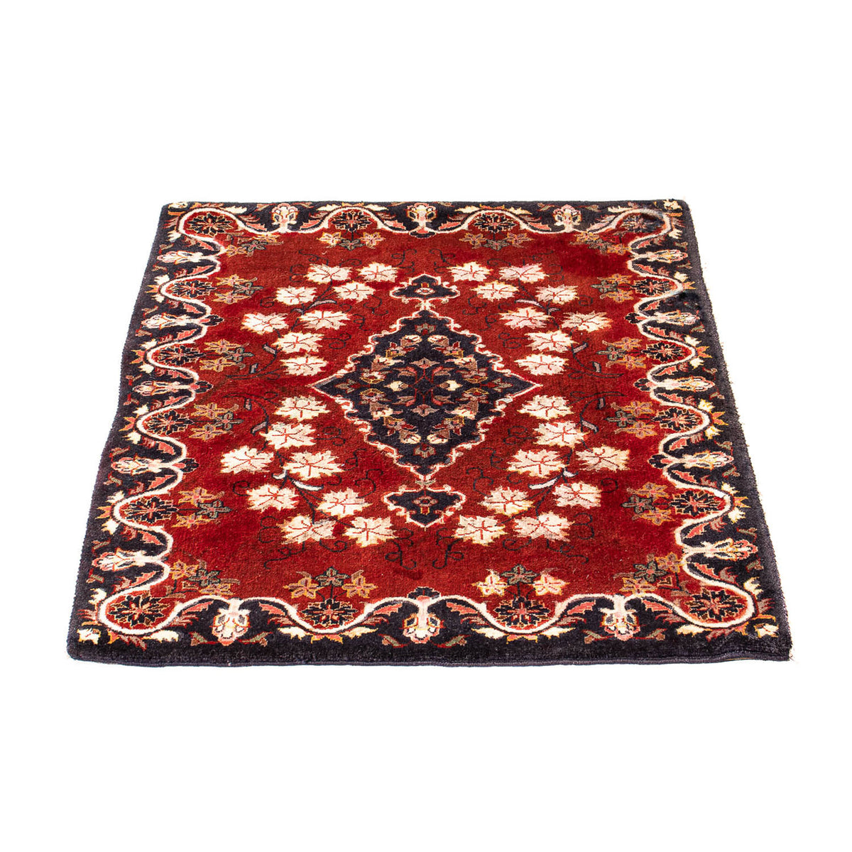 Alfombra persa - Keshan cuadrado - 97 x 77 cm - rojo oscuro