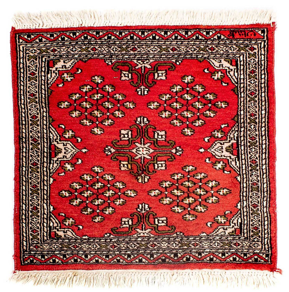 Alfombra Pakistani cuadrado - 63 x 62 cm - rojo