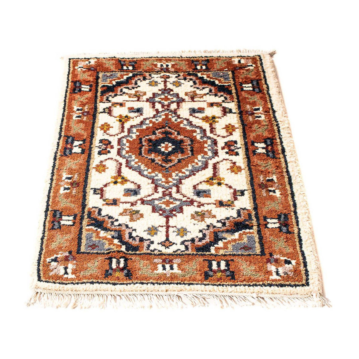 Alfombra oriental - Bidjar - Indus - 90 x 60 cm - beige