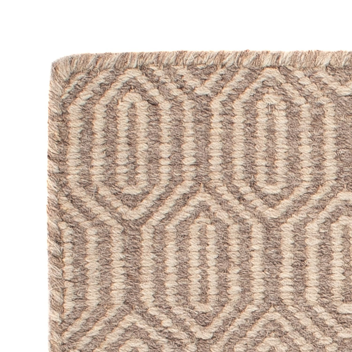 Alfombra Kelim - Tendencia cuadrado  - 46 x 45 cm - marrón claro