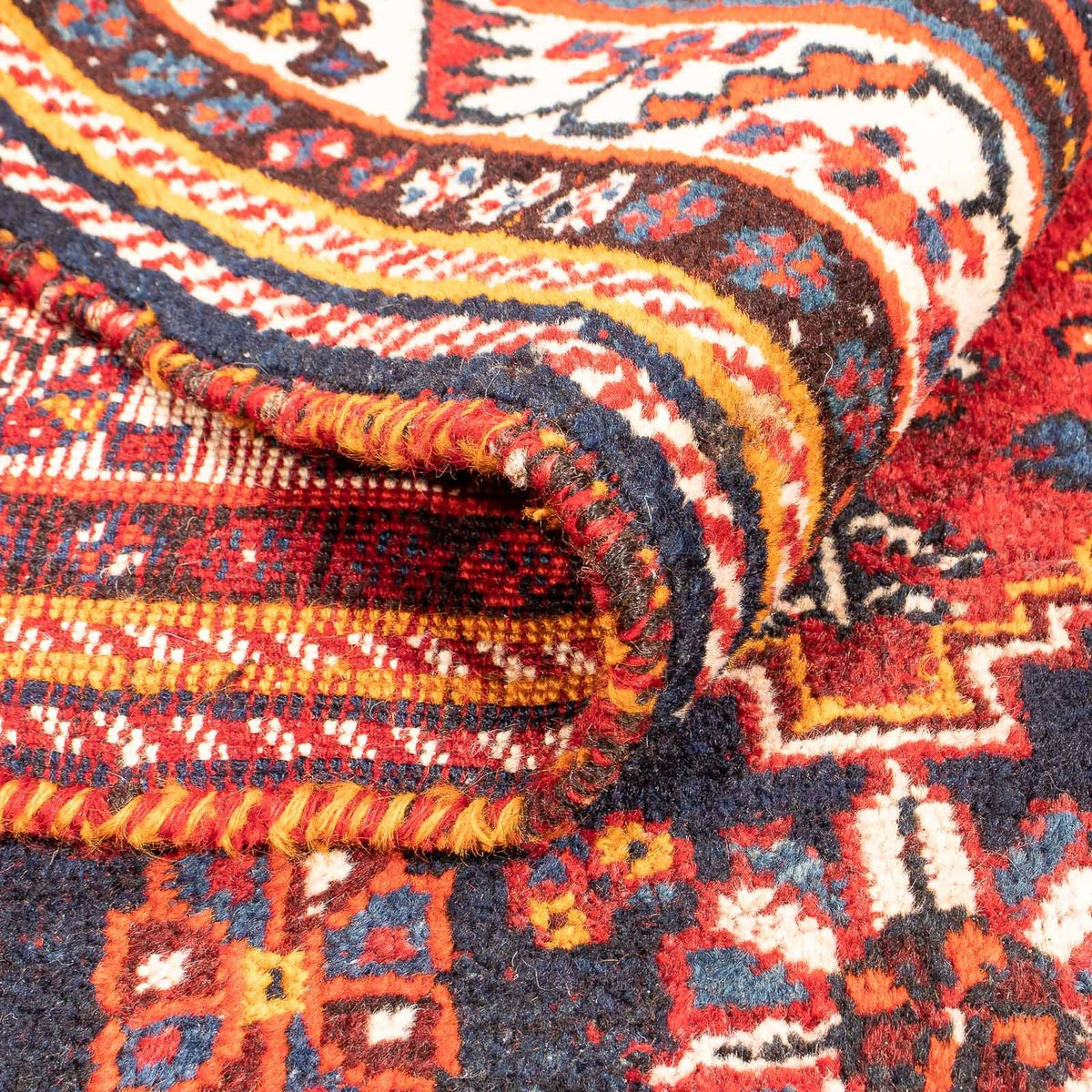 Alfombra persa - Nómada - 142 x 115 cm - rojo oscuro