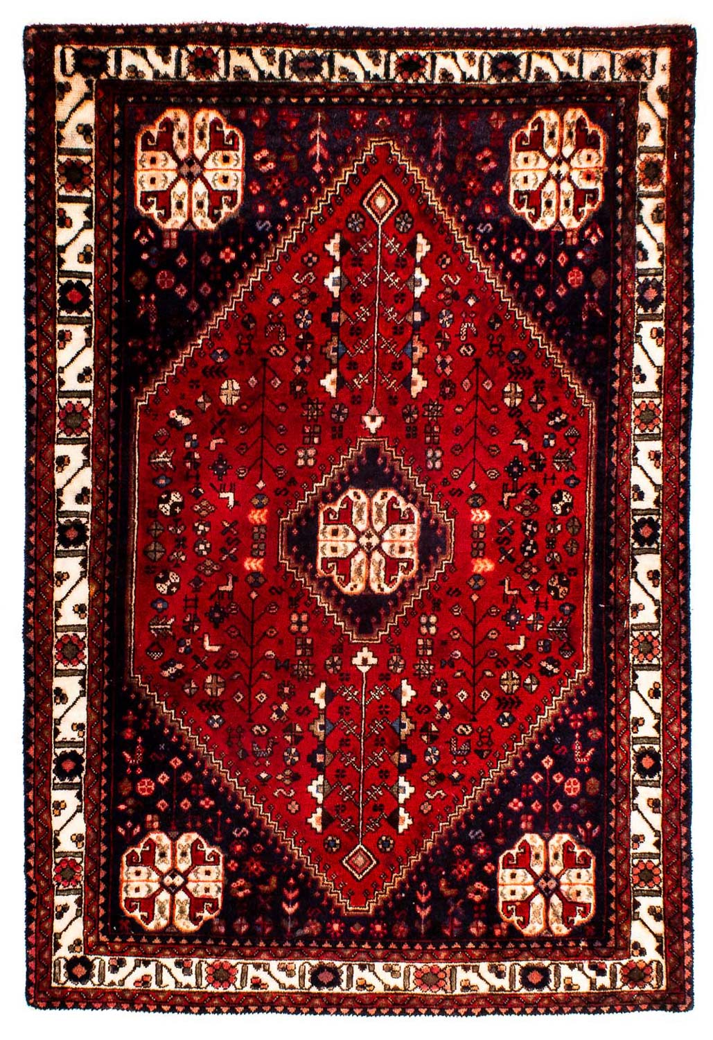 Alfombra persa - Nómada - 144 x 98 cm - rojo oscuro