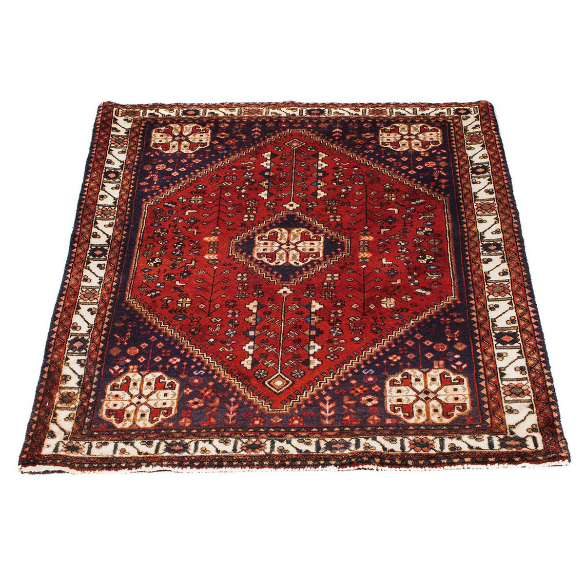 Alfombra persa - Nómada - 144 x 98 cm - rojo oscuro