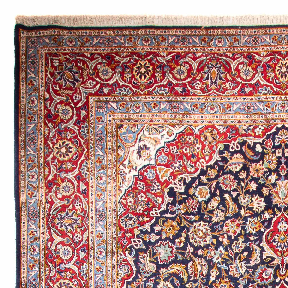 Alfombra persa - Keshan - 362 x 267 cm - azul oscuro