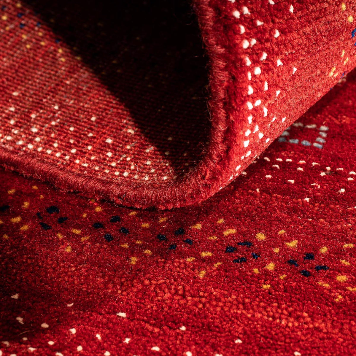 Alfombra Gabbeh - Loribaft Persa - 120 x 80 cm - rojo oscuro