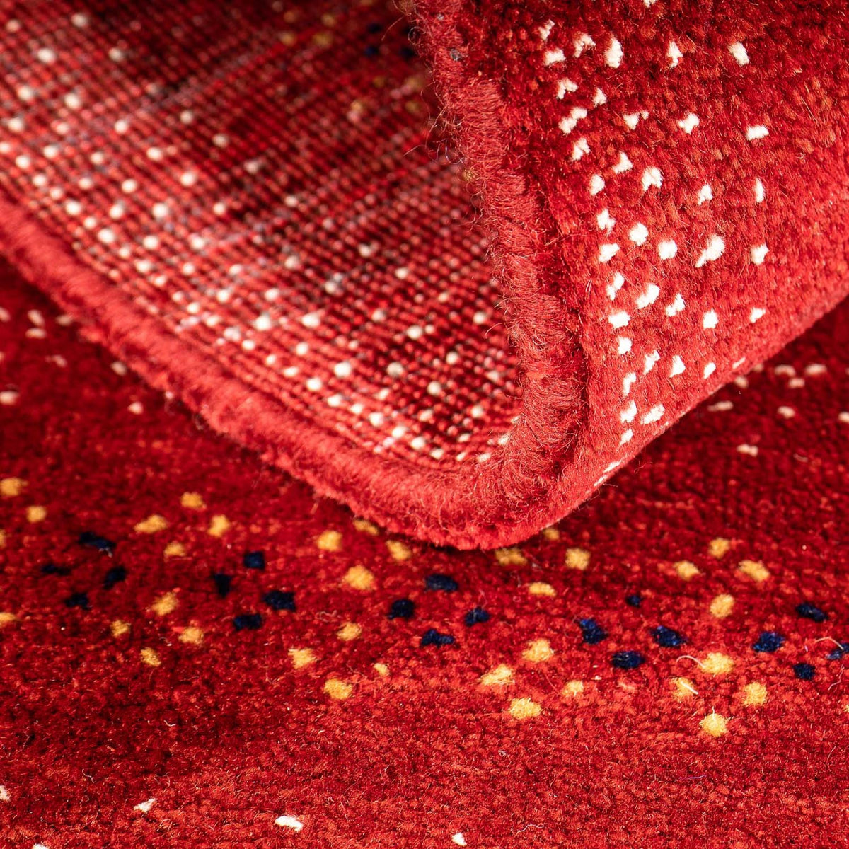 Alfombra Gabbeh - Loribaft Persa - 120 x 81 cm - rojo oscuro