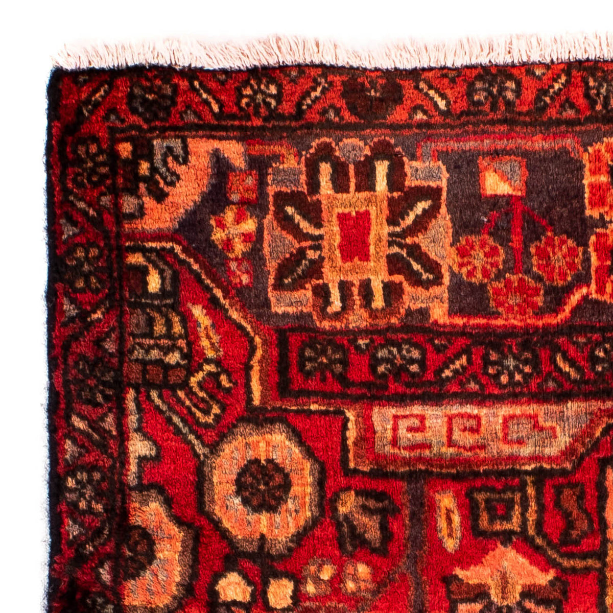 Alfombra persa - Nómada cuadrado - 92 x 82 cm - rojo oscuro