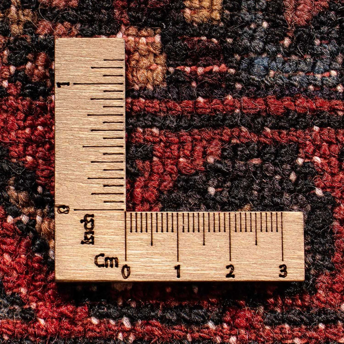 Alfombra persa - Nómada cuadrado - 92 x 82 cm - rojo oscuro