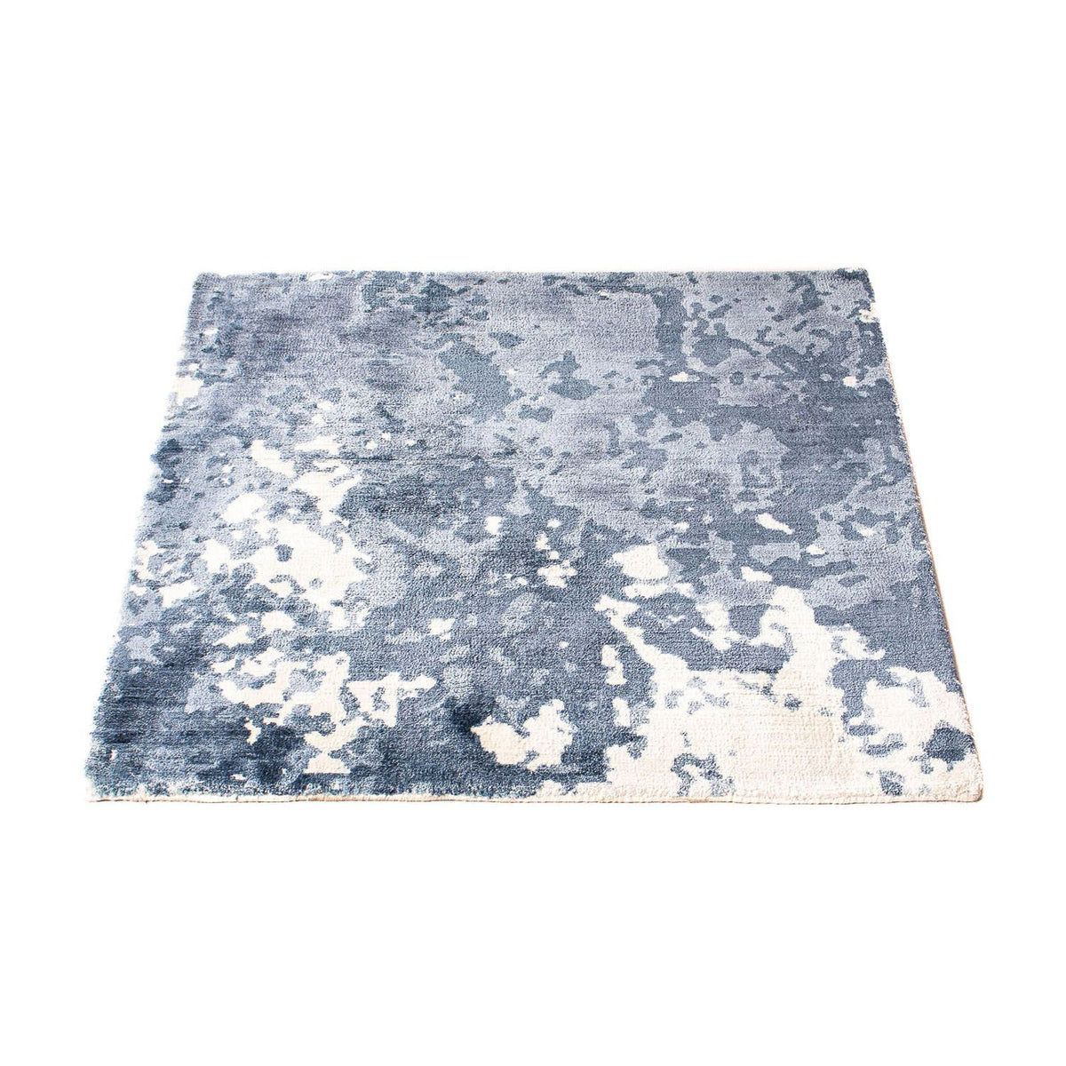 Alfombra de viscosa cuadrado - 70 x 70 cm - azul