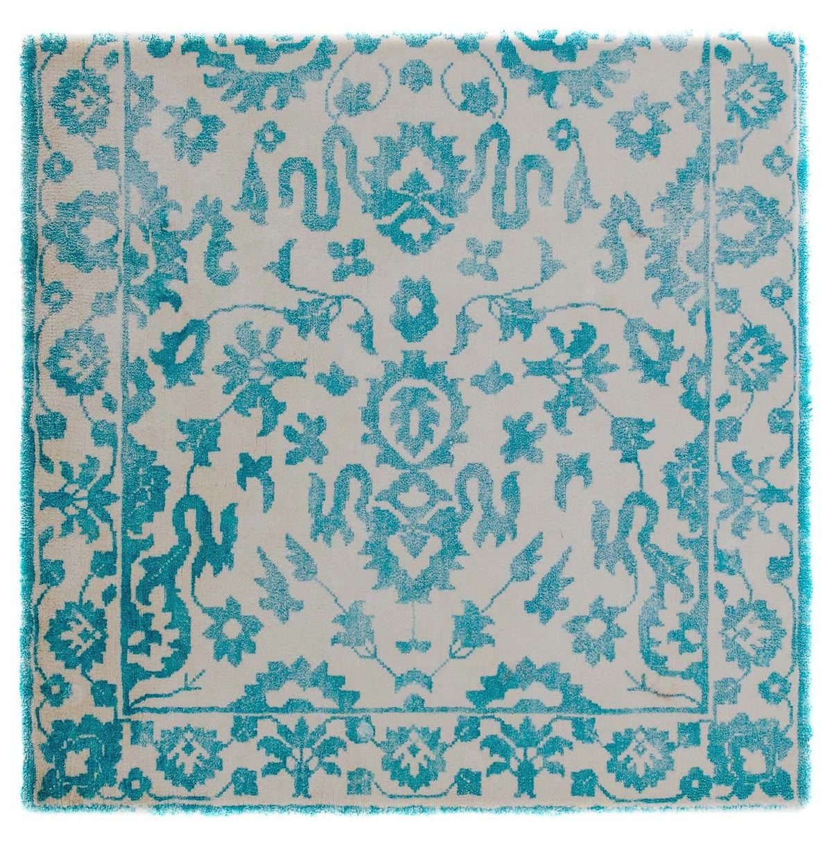 Alfombra de viscosa cuadrado - 70 x 70 cm - turquesa