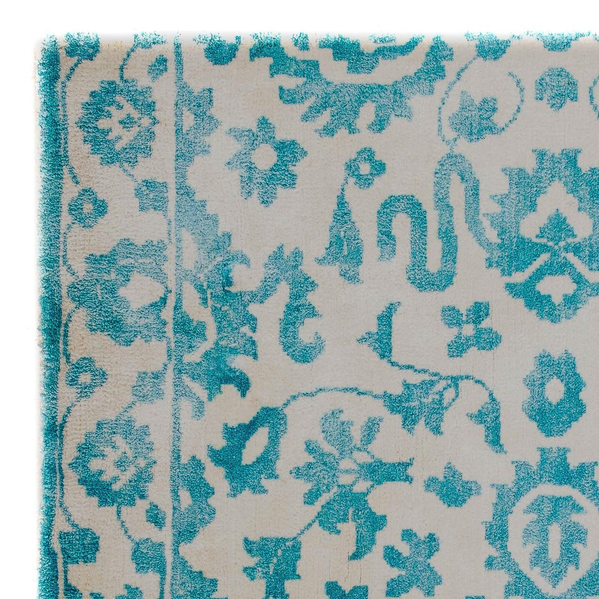 Alfombra de viscosa cuadrado - 70 x 70 cm - turquesa