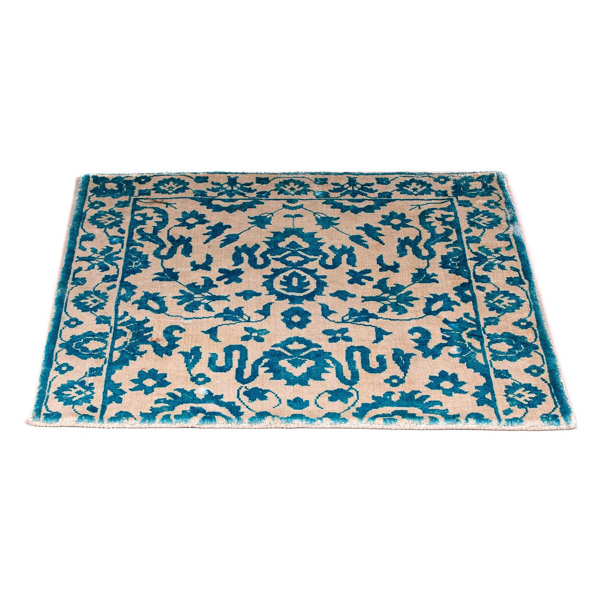 Alfombra de viscosa cuadrado - 70 x 70 cm - turquesa