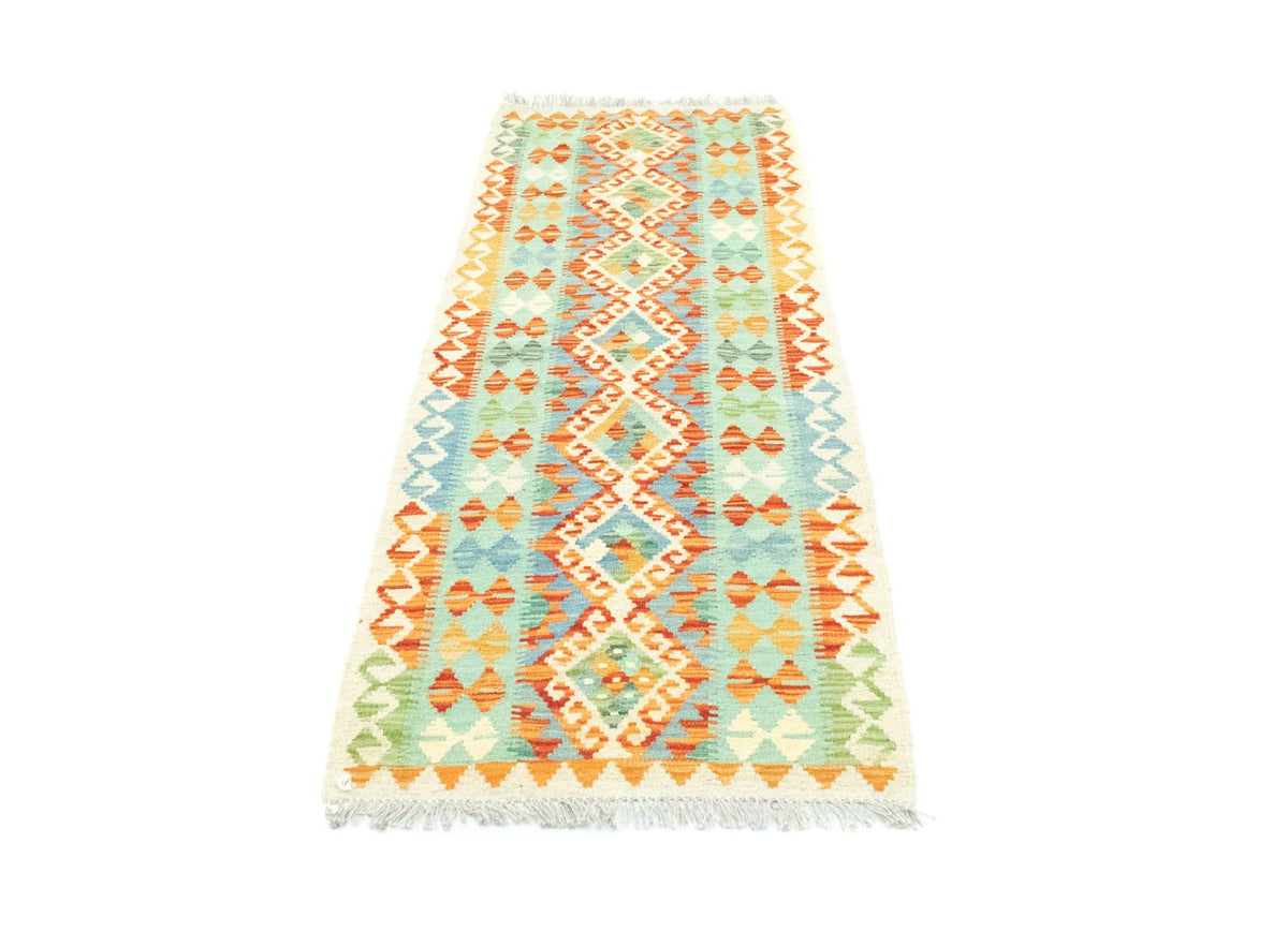 Alfombra de pasillo Alfombra Kelim - Oriental - 200 x 68 cm - colorido