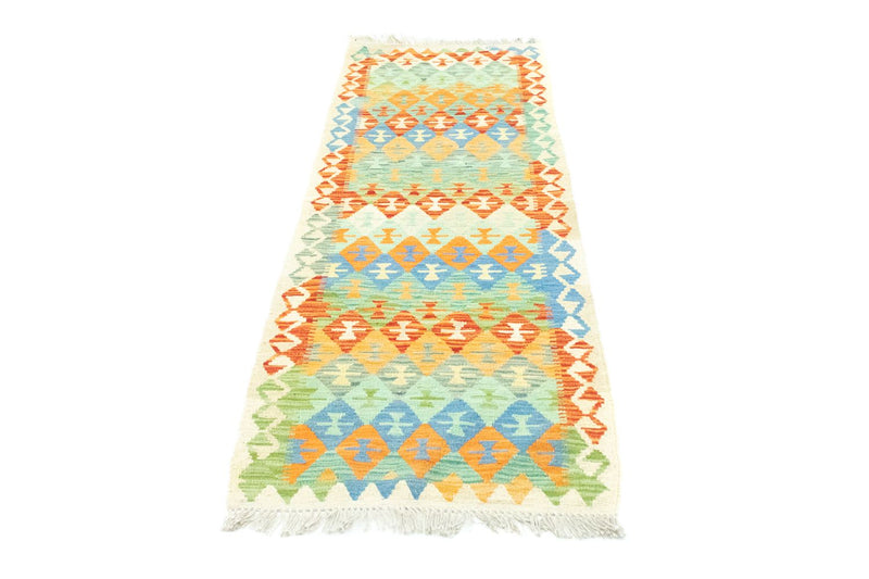 Alfombra de pasillo Alfombra Kelim - Oriental - 197 x 64 cm - colorido
