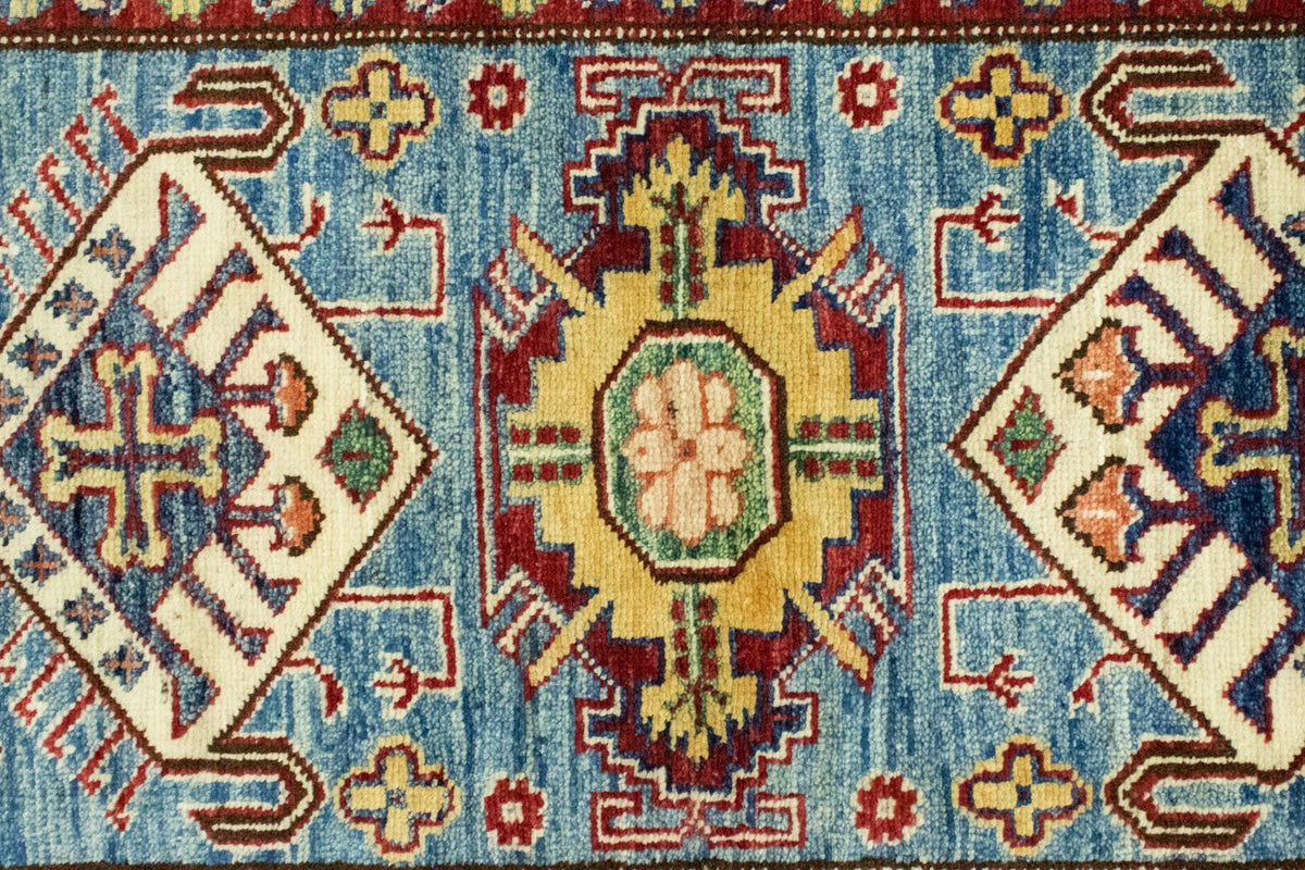Alfombra Ziegler - Kazak - 132 x 79 cm - azul claro