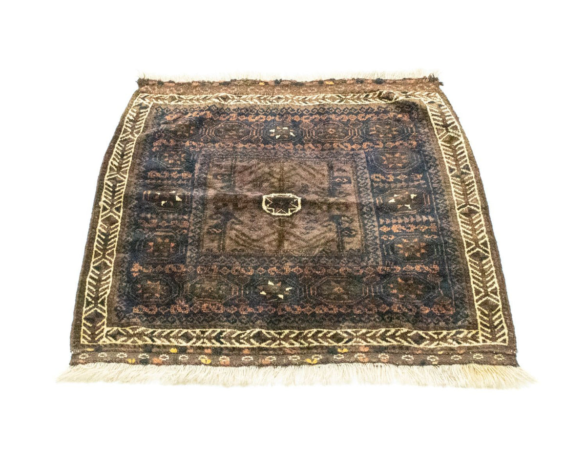 Alfombra afgana cuadrado  - 80 x 80 cm - azul