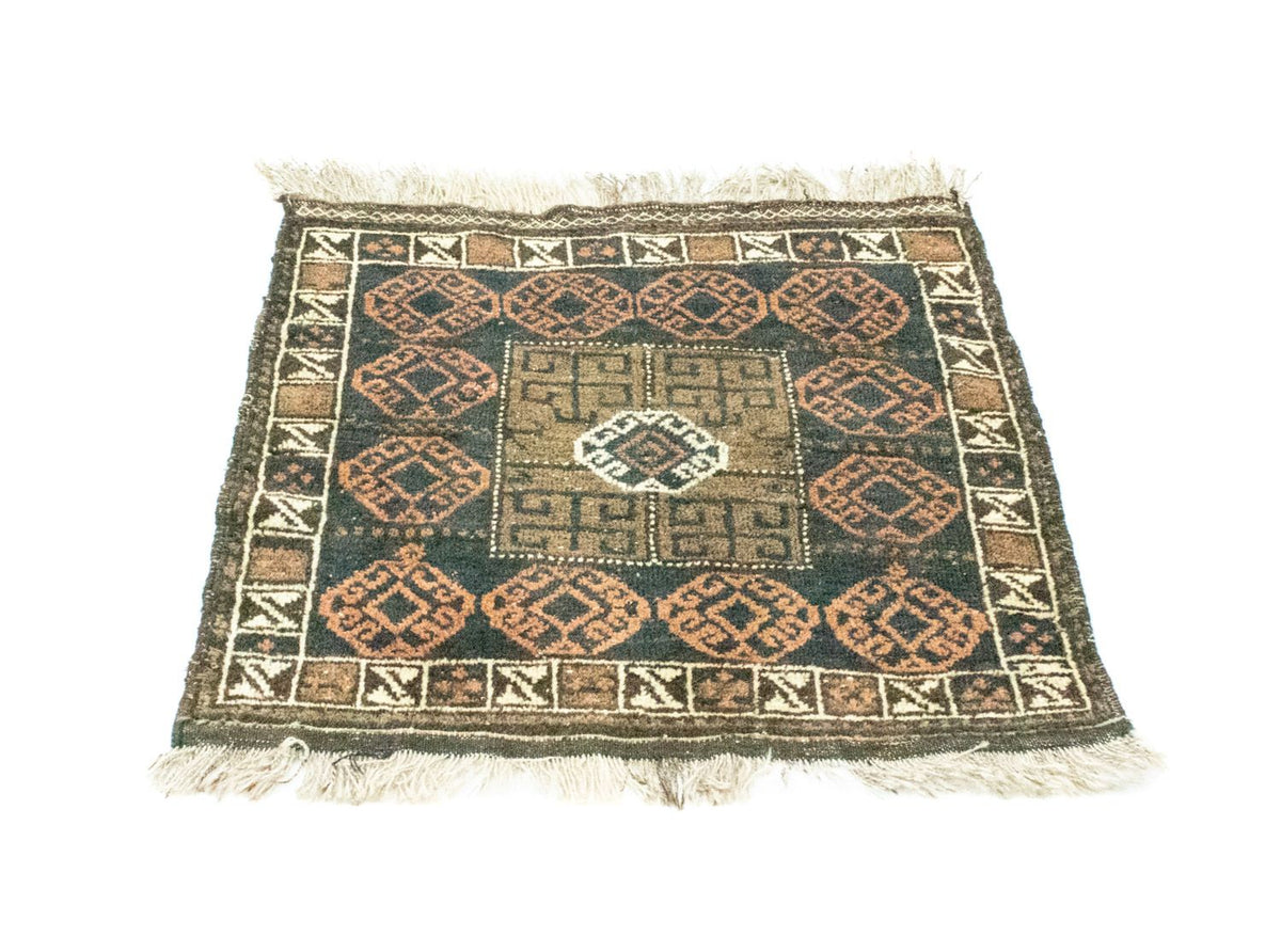 Alfombra afgana cuadrado  - 66 x 64 cm - azul