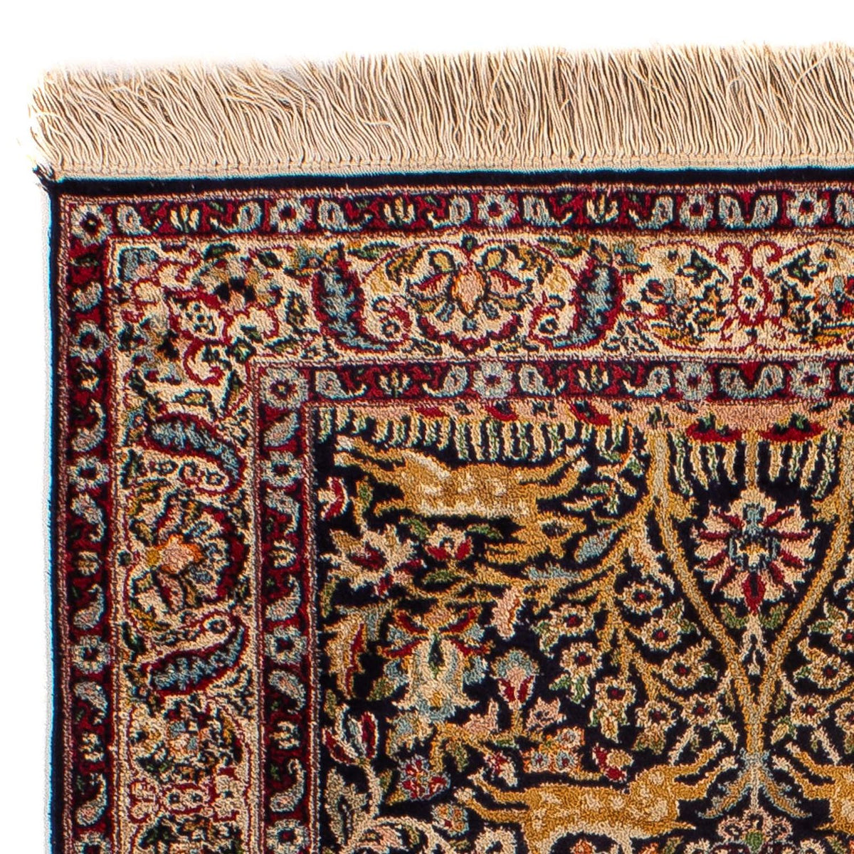 Alfombra oriental - Indus - 123 x 81 cm - azul oscuro