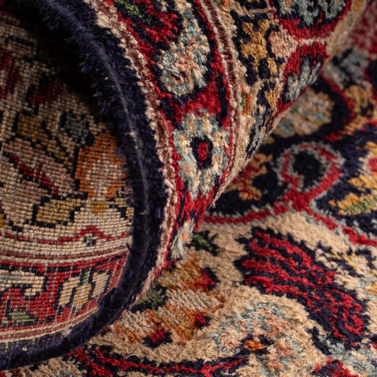 Alfombra oriental - Indus - 123 x 81 cm - azul oscuro