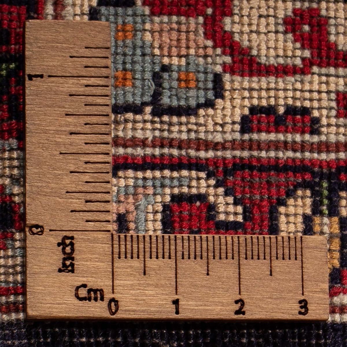 Alfombra oriental - Indus - 123 x 81 cm - azul oscuro