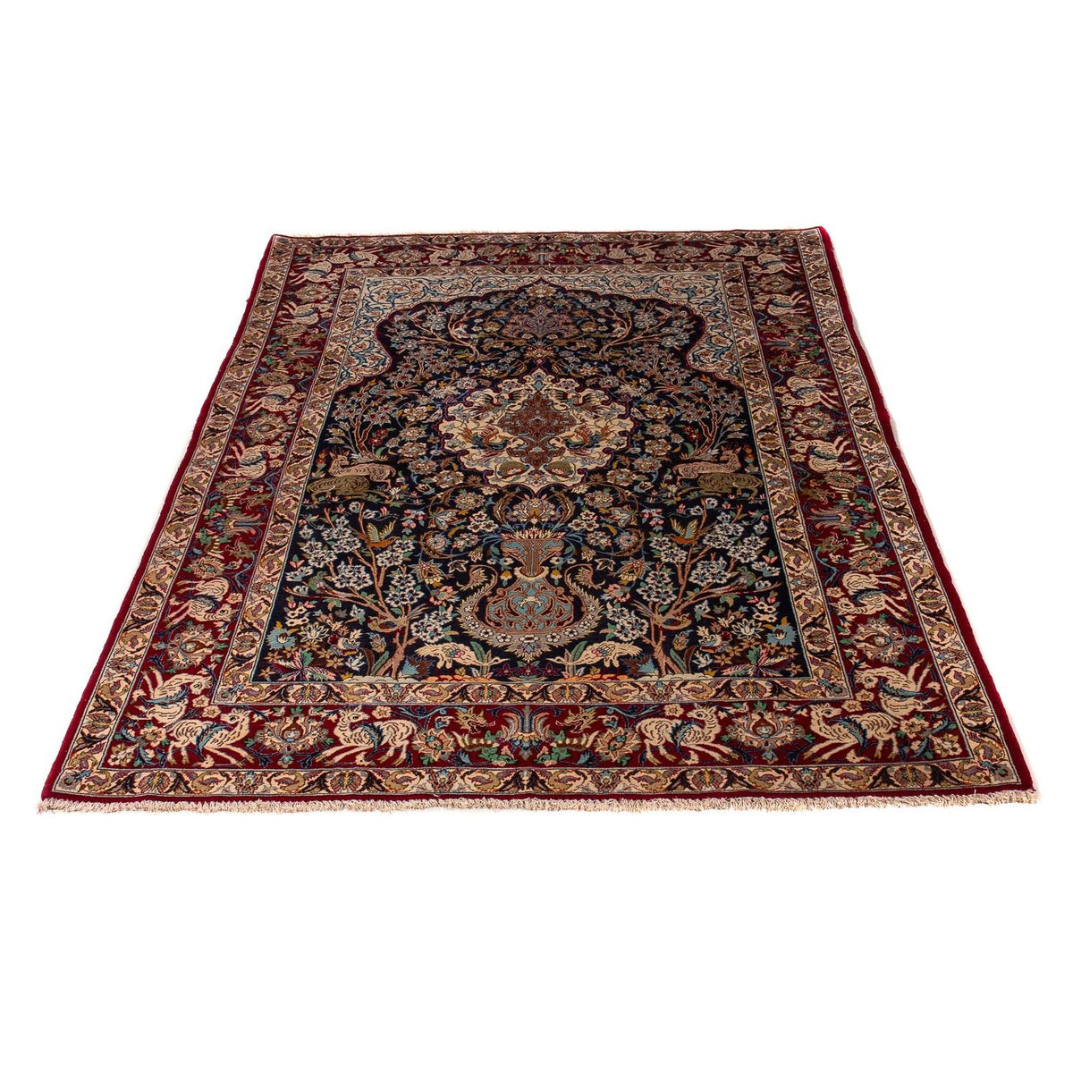 Alfombra Persa - Isfahan - Prima - 173 x 117 cm - azul oscuro