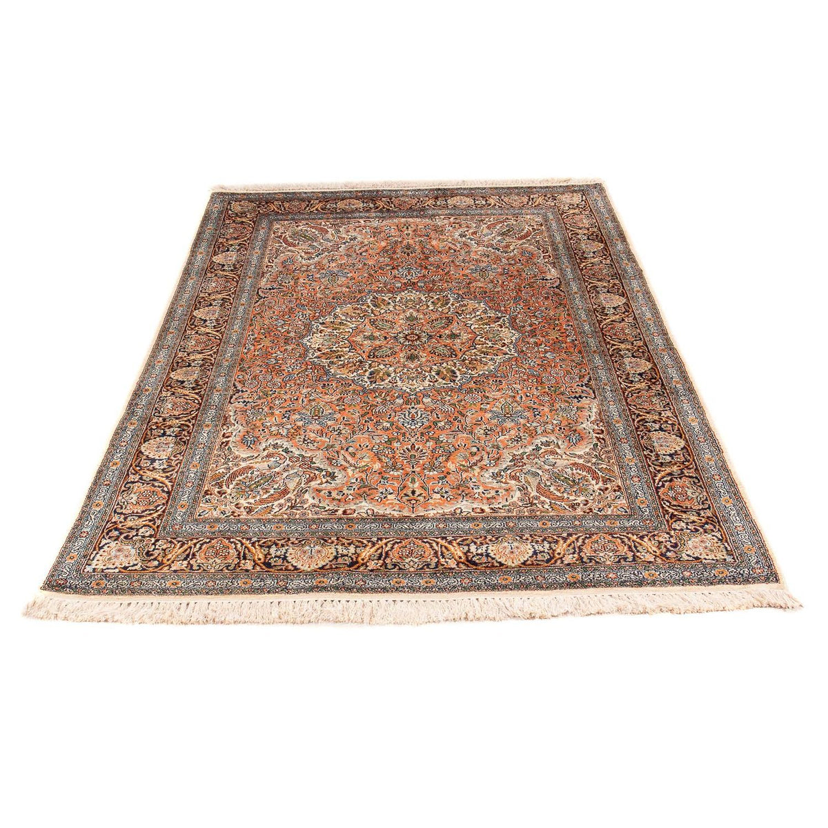 Alfombra de seda - Seda de Cachemira - 182 x 121 cm - marrón claro