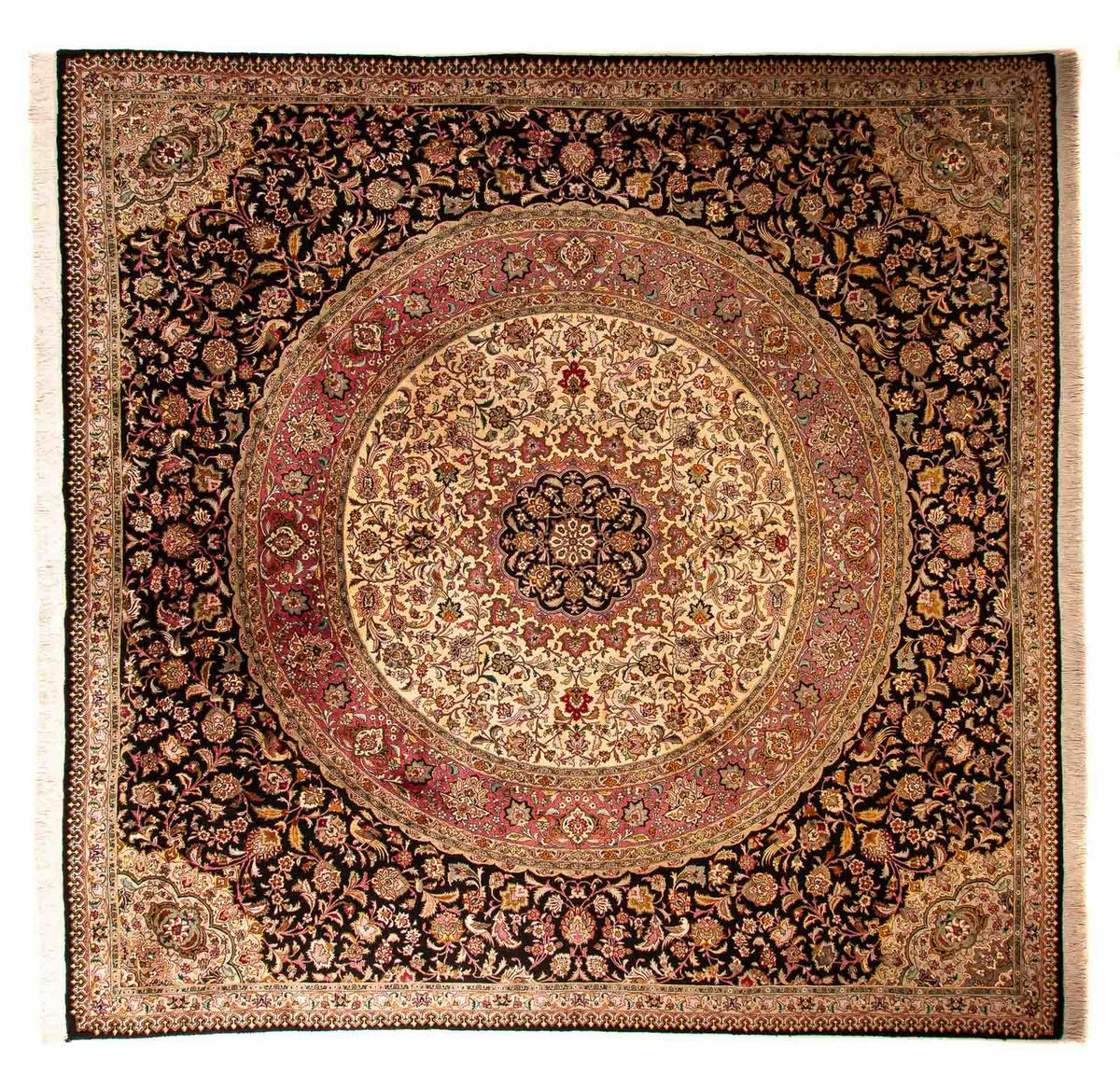 Alfombra Persa - Tabriz - Real cuadrado - 300 x 294 cm - azul oscuro