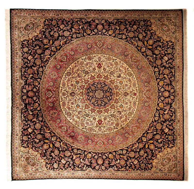 Alfombra Persa - Tabriz - Real cuadrado  - 300 x 294 cm - azul oscuro