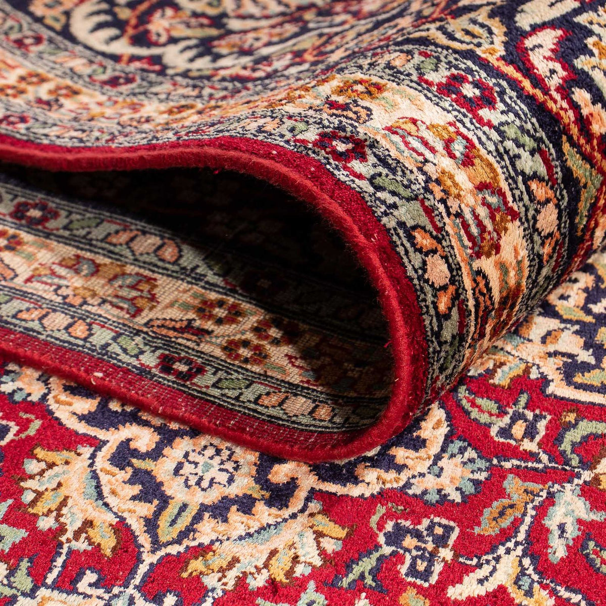Alfombra de seda - Seda de Cachemira - 306 x 208 cm - rojo oscuro