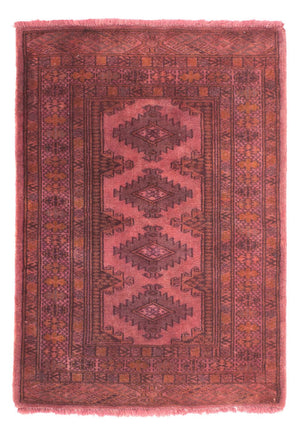 Alfombra Turkaman - 95 x 66 cm - rojo claro