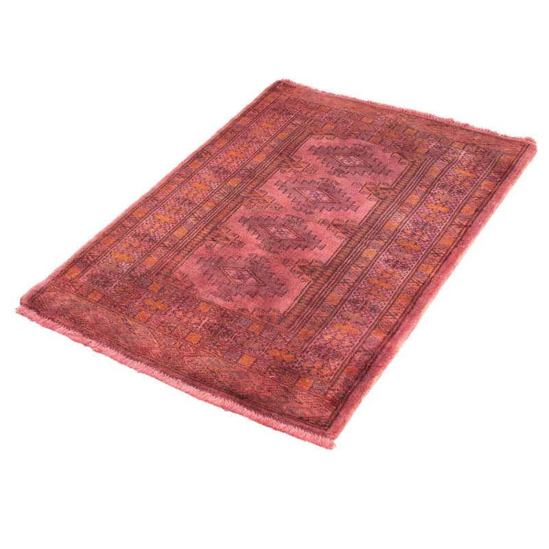 Alfombra Turkaman - 95 x 66 cm - rojo claro