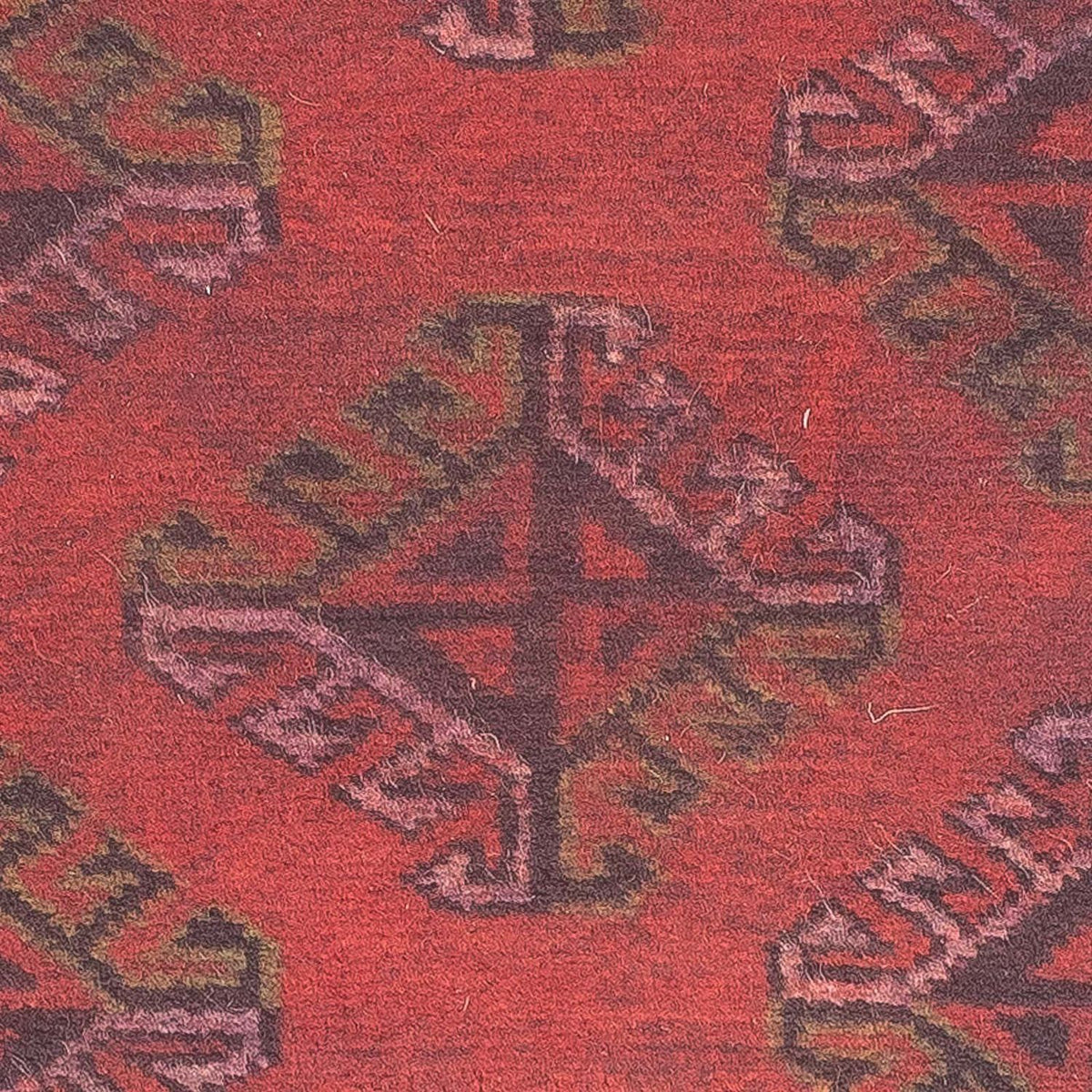 Alfombra Turkaman - 84 x 66 cm - rojo oscuro