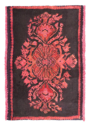 Alfombra persa - Keshan - 86 x 55 cm - rojo claro