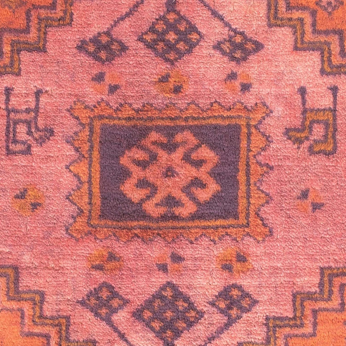 Alfombra Turkaman - 80 x 67 cm - rojo claro