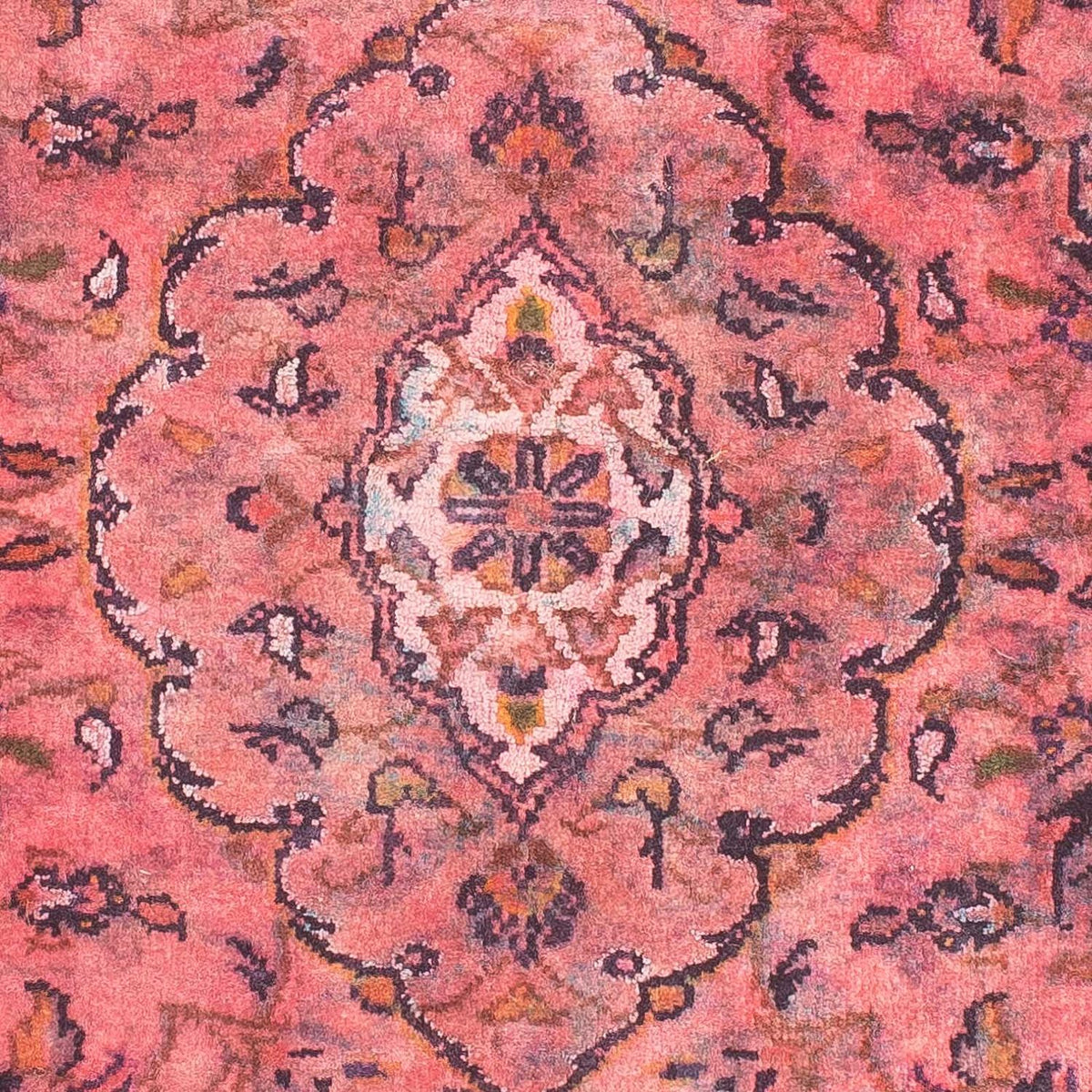 Alfombra persa - Keshan - 98 x 70 cm - rojo claro
