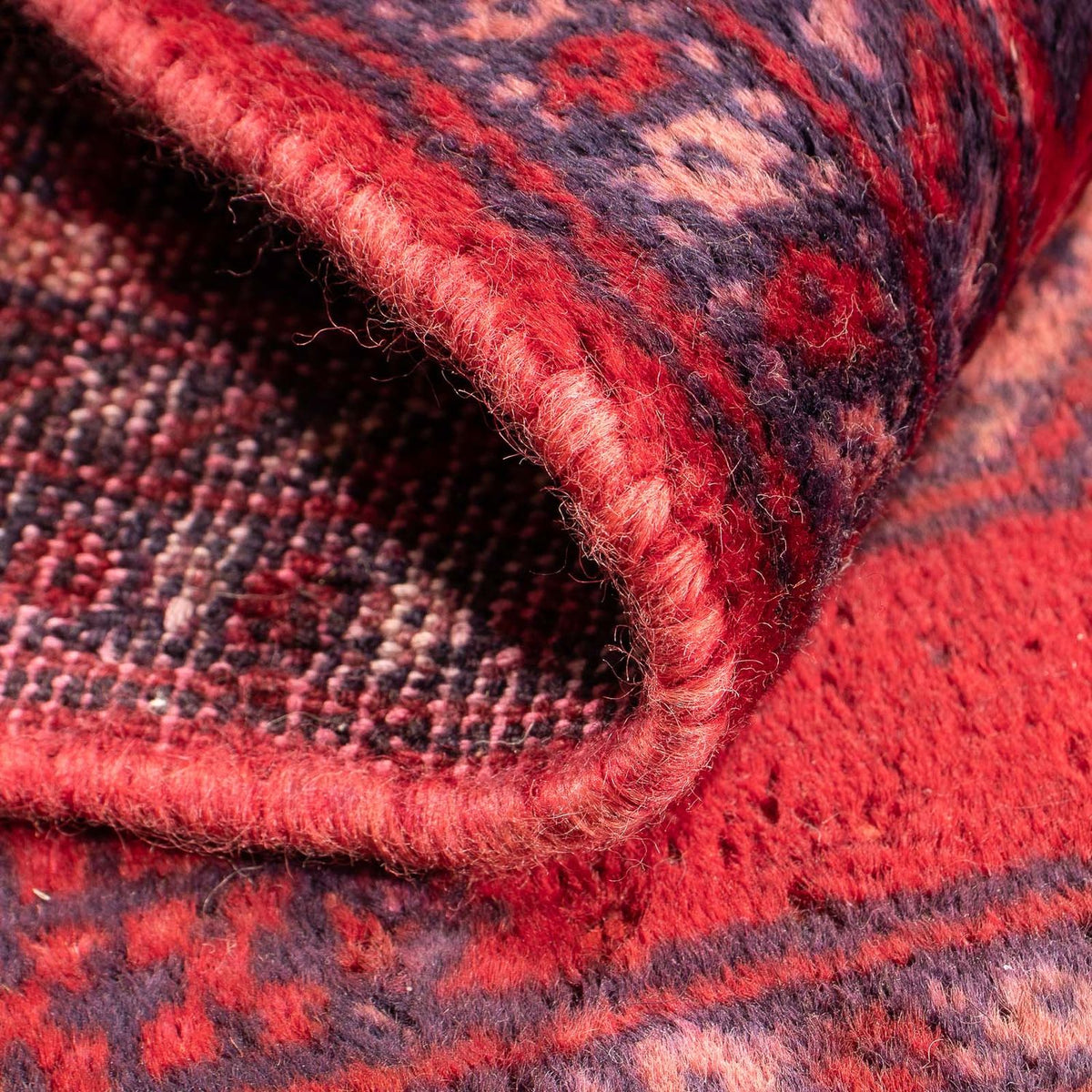 Alfombra Turkaman - 82 x 61 cm - rojo oscuro